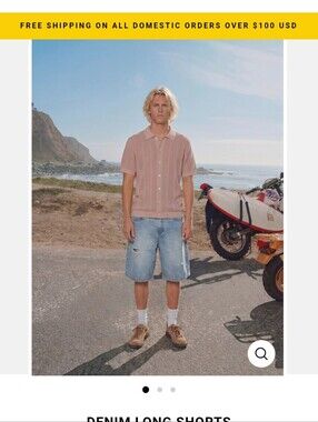 Wesc Light Blue Long Denim Men’s Shorts
